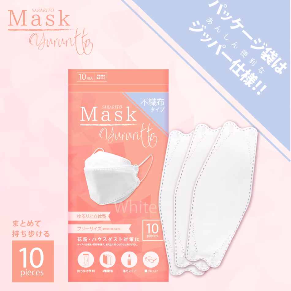 SARARITOマスク Yururitto ホワイト 10枚入り(白)