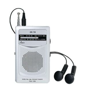 ワイドFM機能搭載 AM・FMポケットラジオ(スピーカー付)