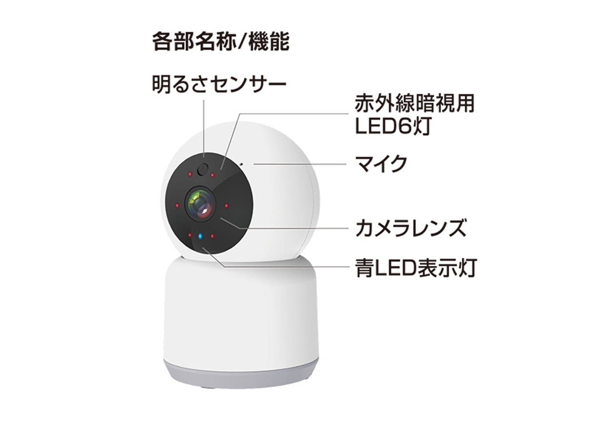 室内用スマートカメラ KJ-182 - 画像 (3)